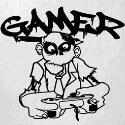 Imagen1-ZOMBIE-GAMER.png ZOMBIE GAMER HALLOWEEN ARTE DE PARED DECORACION 2D