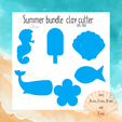 Summer bundle clay cutter STL FILE $8@ Sizes | > 10mm, 35mm, 30mm and ce: Simm - ig = 6 ae ay: °. ie Super bundle polymer clay cutters | Summer | Summer clay cutters | 24 STL files |
