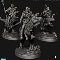 SnowElves_MountandRiders.png 3D file Snow Elves - Mount and Riders - Space Elves・3D printing design to download