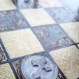 8381f36c-fb73-486e-b098-3fe5dec4a880.jpg Checkers Game Piece - Cross and Medieval Religious Design