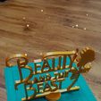 Snapchat-1878842029.jpg Beauty and the beast Logo Centerpiece / Cake topper / Logo centerpiece / Standing logo with base / Disney themed party decor