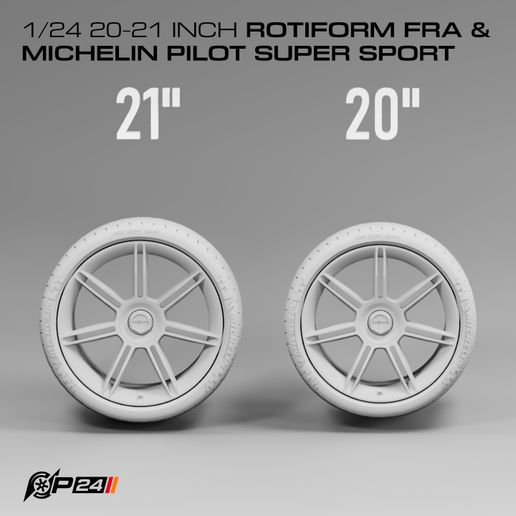 🧑‍ ️ 1/24 20-21 inch Rotiform RFA & Michelin Pilot Super Sport・ STL ...