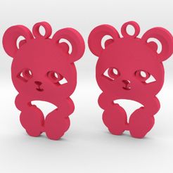 p1.jpg Fichier STL Boucles d'oreilles bébé panda・Design pour impression 3D à télécharger