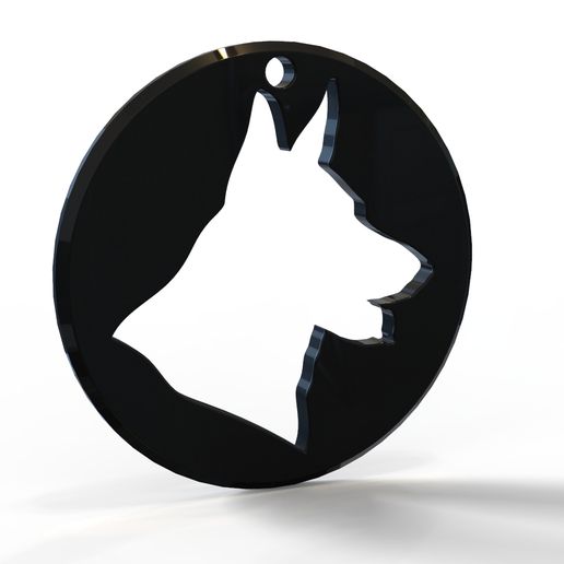 Key ring - Médaille Berger Allemand 3D model