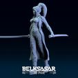 03.jpg Girl Assassin with Katana in dynamic pose - two versions 3D print model