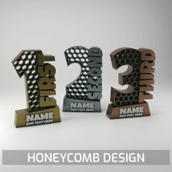 Honeycomb-Design.jpg Fichier STL Trophée - prix personnalisable - HONEYCOMB DESIGN・Plan à imprimer en 3D à télécharger