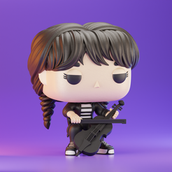 Wednesday.png STL file Funko pop/ Wednesday Addams/ Merlina Addams・3D print model to download