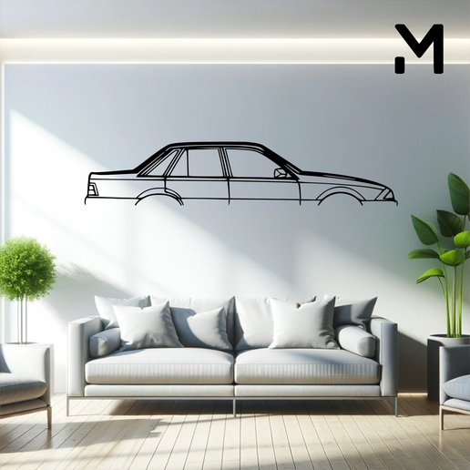 👤 Wall Silhouette: Holden - commodore vl 1986・Free STL File for 3D ...