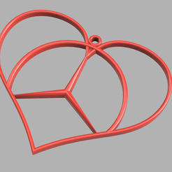1.png STL file Stylish Rearview Mirror Mercedes Heart Charm・3D printer model to download
