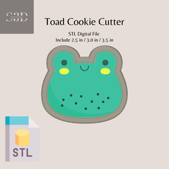Toad-1.png Toad Digital STL Files Download - Toad Cookie Cutters Printable - Cookie Cutter