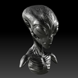 organic-alien-display-bust.png Stylized Alien Bust STL – Slim Extraterrestrial SciFi Creature 3D Printable Model