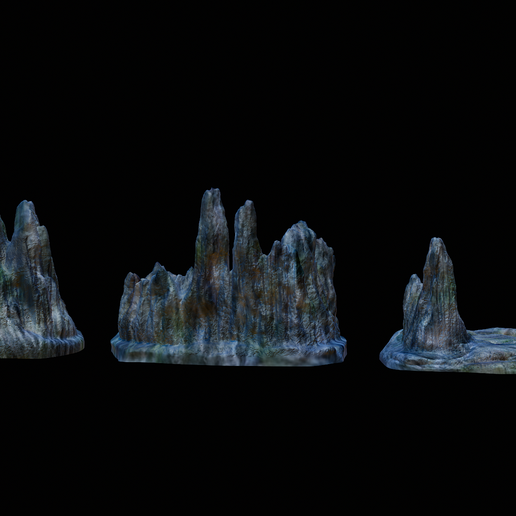 🪵 aquarium / terrarium decoration 3x mountains set 3・Free STL File for ...
