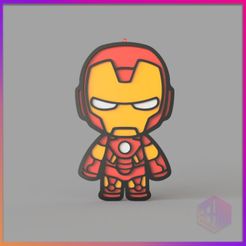 IRON_MAN_CHIBI-F.jpg Archivo STL LLAVERO IRON MAN VARIOS COLORES・Diseño de impresora 3D para descargar
