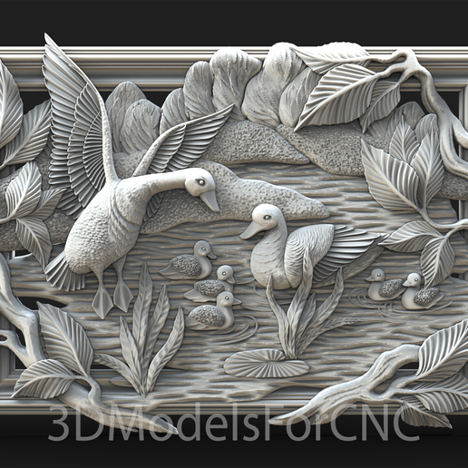 📁 3D Model STL File for CNC Router Laser & 3D Printer Ducks Family・ 3D ...