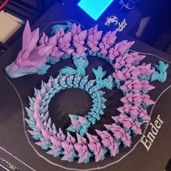 Kristalldrache, bewegliches Flexi-Wackeltier, Druck an Ort und Stelle, Fantasy