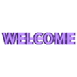 Welcome board with led and wire hole base.stl Welcome 3D LED Board - Glowing your sign - Easy wiring hole