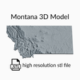 MontanaThumb.png USA State of Montana Topographic Map - 3D Terrain Elevation - Relief Map - Topography of Montana