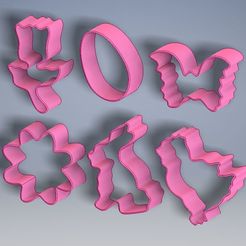 cc.JPG Бесплатный STL файл Easter Cookie Cutter (6 Pack)・Модель 3D-принтера для скачивания