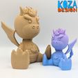 PYRO-03.jpg Pyro, a cute Dragon printed in place without supports design by Koza