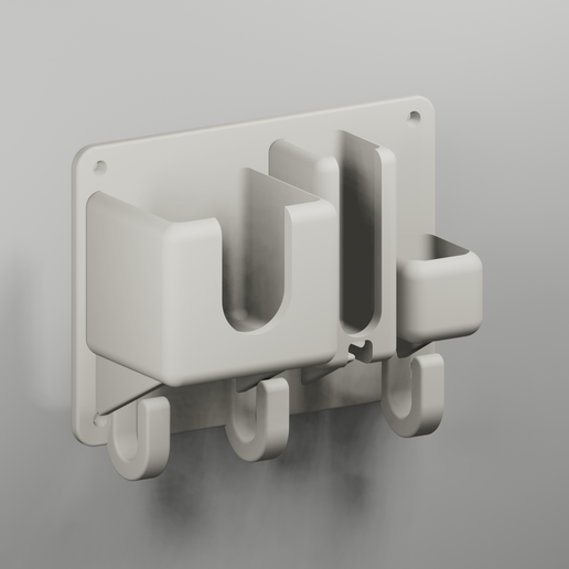 Hair Tool Wall Station – Hair Dryer & Straightener Holder – Left + Right STL