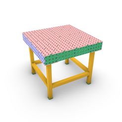 LOW-COST-WELDING-TABLE-1000X1000X150-3-CLS.jpg STL file LOW COST - LIGHT - WELDING TABLE 1000X1000X150mm - DXF FILES・Model to download and 3D print