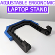 Cults Laptop Stand3.png Adjustable Ergonomic Laptop Stand - Portable, Foldable, Easy to Print!
