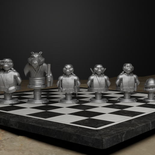 🥷 Ninja Turtle Chess Set- Ninja Turtle Character Chess With 6 PCS 3D ...