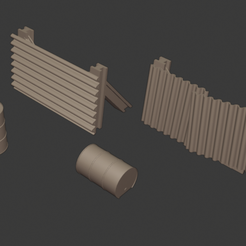 BarrSMW.png 3D file Gaslands Barrels and Sheet Metal Wall Set・3D printer model to download, creepyhero