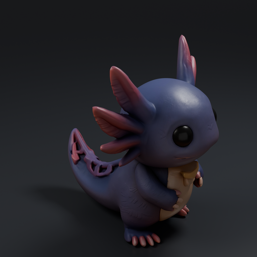 Axolotl 1 3D printable STL miniature
