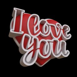 sanvale01.jpg STL file i love you walldecore・Template to download and 3D print