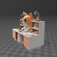 Gatito-con-escritorio-stl.png FREE! 🐾 Kawaii Cat with Desk and Bookshelf | STL FREE / Free Model