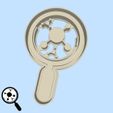 61-2.jpg Science and technology cookie cutters - #61 - magnifying glass virus searching