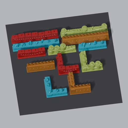 Corrupted Chaos Barricades - Themed Cover Walls for Sci-Fi Skirmish Wargames (28-32 mm)