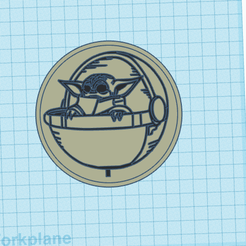Baby-Yoda-Coaster.png Download STL file Baby Yoda Coaster • 3D printing template, MoMo2021