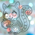squirrel.png Halloween Skeleton Animals Squirrel  Cookie Cutter