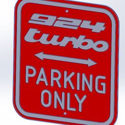 blanc-sur-rouge.jpg Download STL file Porsche 924 Turbo Parking Only sign • 3D printable model, Upscaledfactory