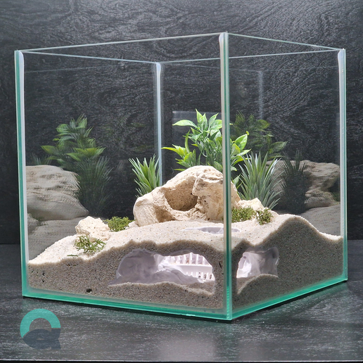 Colosseum-underwater-3d-printed-cave-corner-view-by-Aquireef3D.png Fish and Reptile Grotto, Colosseum Aquarium & Terrarium Cave, Fish Tank Shelter, Critter Hide, Aquascaping Tool