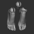 6.png Feet (F1) 3D model bjd doll \ Female \ figurines \ articulated doll \ ooak \ 3d print \ character \ legs