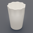 41875ae6f9-three_quarter.png Scalloped Planter Pot, Functional Matte Finish