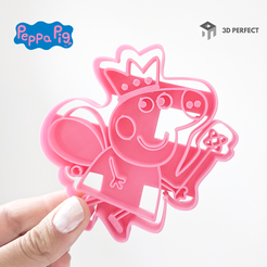 peppa-pig-cortante.png Archivo STL Peppa Pig Fairy Princess Cookie Cutter・Idea de impresión 3D para descargar
