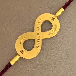 Infinity Rakhi for Brother BroKT-01 3D Printing Model by KTkaRaj.jpg STL file Rakhi for Brother BroKT-01 Designed by KTkaRAJ・3D printing design to download