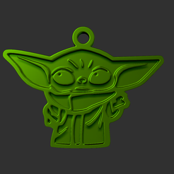 yoda1.png Baby Yoda keychain 1