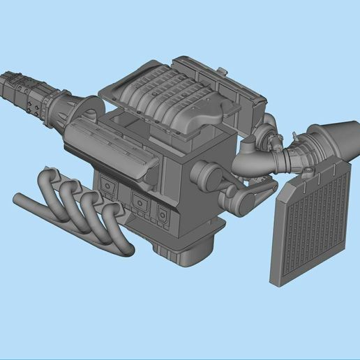 🚚 3D printable model ENGINE rccar or truck・ 3D File for ・Cults