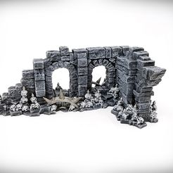 Double-Window-Half-Arch-Ancient-Ruins-Grimdark-Angle-1-Vignette.jpg STL-Datei Doppelbogen-Fenster - Halbbogen-Türöffnung: Grimdark・Design für 3D-Drucker zum herunterladen