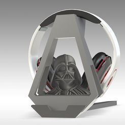 Darth-Vader-Headphone-and-Tablet-Stand-9.jpg Archivo STL Soporte para auriculares y tablet Darth Vader・Diseño para descargar y imprimir en 3D
