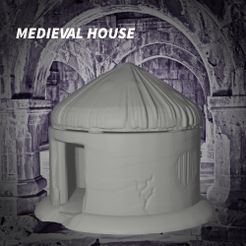 MiniatureMedhous.jpg STL-Datei MEDIEVAL | HAUS 1 (28mm|1:56) kostenlos・Objekt zum Herunterladen und Drucken in 3D