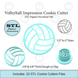 Etsy-Listing-Template-STL.png Volleyball Imprint Cookie Cutters | 1/2" to 5" Sizes available for 1/4" or 3/8" Dough, Fondant or Polymer Clay | STL File