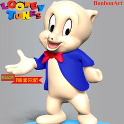 1_1.jpg 3D file Porky Pig - Looney Tunes・3D printer model to download, bonbonart