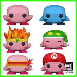 Kirby-All.png Archivo 3D Kit Bundle 6 Modelo Kirby - Versión Funko Pop de Nintendo・Modelo imprimible en 3D para descargar