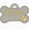 SIMBA_2.png Fichier STL gratuit DOG TAG / MÉDAILLE DE CHIEN・Design imprimable en 3D à télécharger